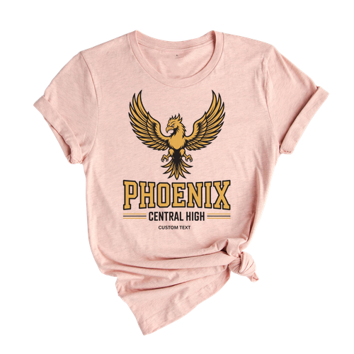 Custom Central High Phoenix Mascot Vintage Varsity School Mascot Pride T-shirt