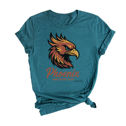 Custom Northside High Phoenix Mascot Mosaic Pattern Retro School Mascot T-shirt