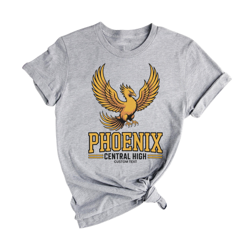Custom Phoenix Mascot Holiday Retro Varsity High School Spirit T-shirt