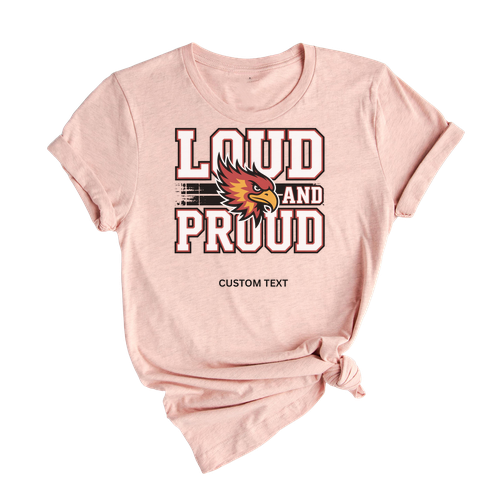 Custom Phoenix Mascot Loud and Proud Vintage Athletic Team Spirit T-shirt