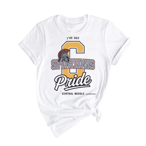 Custom Spartans Mascot Vintage Varsity Pride T-shirt