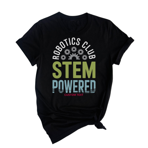 Custom Robotics Club STEM Powered Retro Team T-shirt