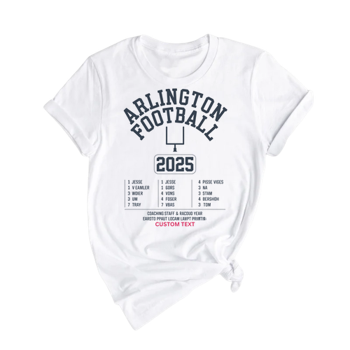 Custom 2025 Arlington High School Football Roster Vintage Spirit T-shirt