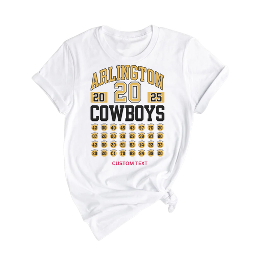 Custom Arlington Cowboys Football 2025 Retro Roster Varsity T-shirt