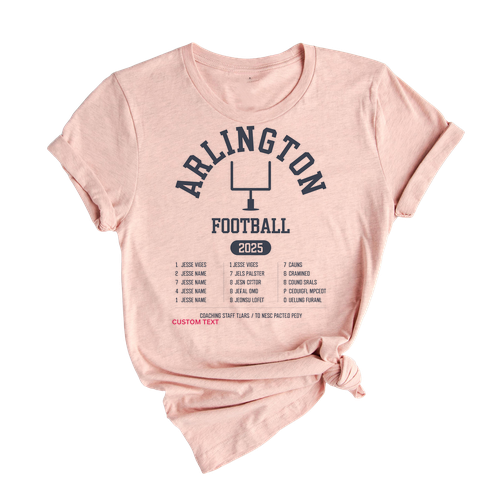 Custom Arlington Football 2025 Team Roster Retro Varsity Club T-shirt