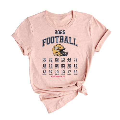 Custom OHS Football Roster 2025 Retro Varsity Helmet Team T-shirt