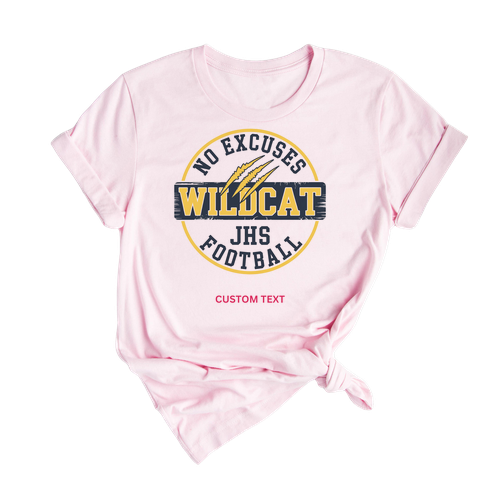 Custom School Team Wildcat Claw Retro JHS Football Spirit T-shirt