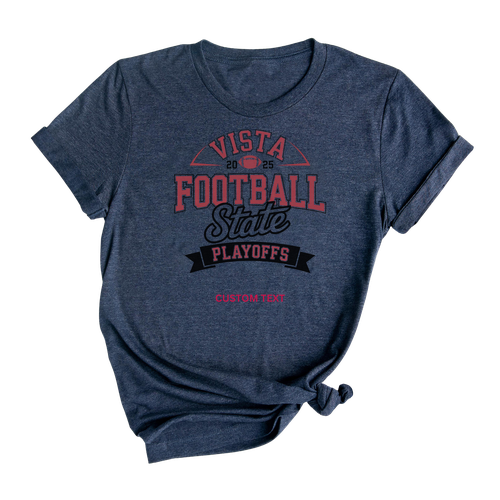 Custom Vista State Playoffs 2025 Retro Football Varsity Club T-shirt