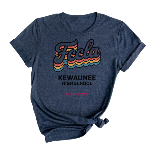 Custom Kewaunee High School FCCLA Sunset Retro Team 2026 T-shirt