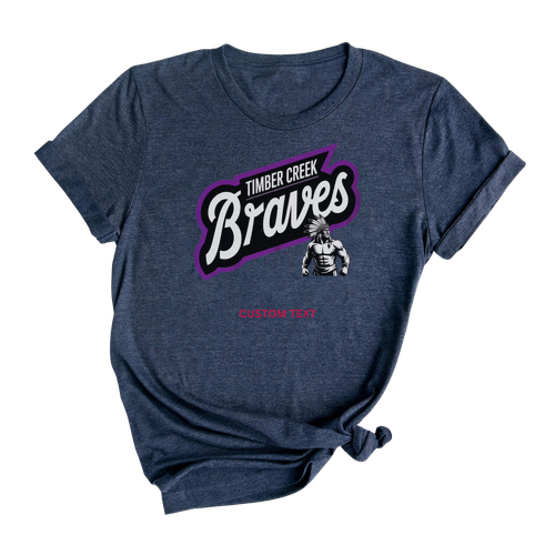 Bold Timber Creek Braves Mascot Retro Varsity custom T-shirt