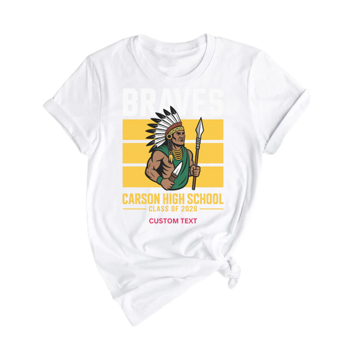 Carson High School Braves 2026 Warrior Mascot Spirit T-shirt