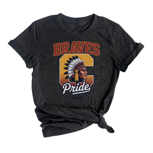 Custom Braves Mascot Vintage Varsity Team Spirit T-shirt