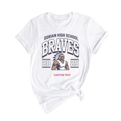Custom Dorian High School Braves Mascot Vintage T-shirt