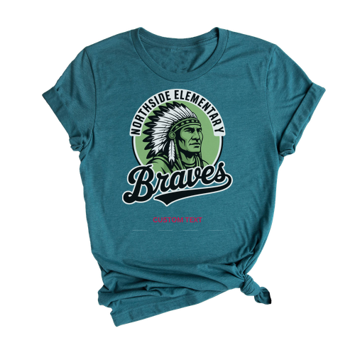 Custom Northside Elementary Braves Mascot Youth T-shirt