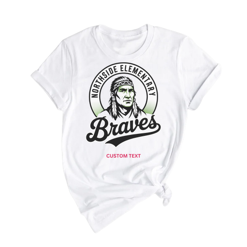 Custom Northside Elementary Braves Mascot Youth Team T-shirt