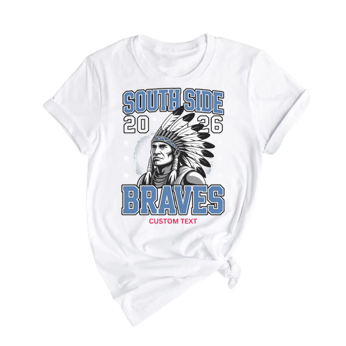Custom South Side Braves 2026 Mascot Vintage T-shirt
