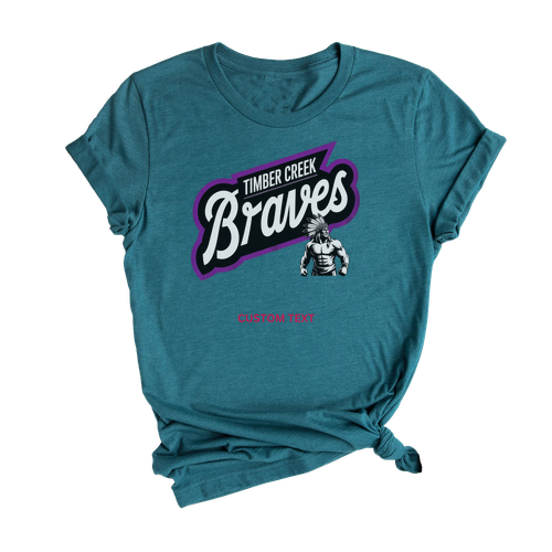 Custom Timber Creek Braves Mascot Retro T-shirt