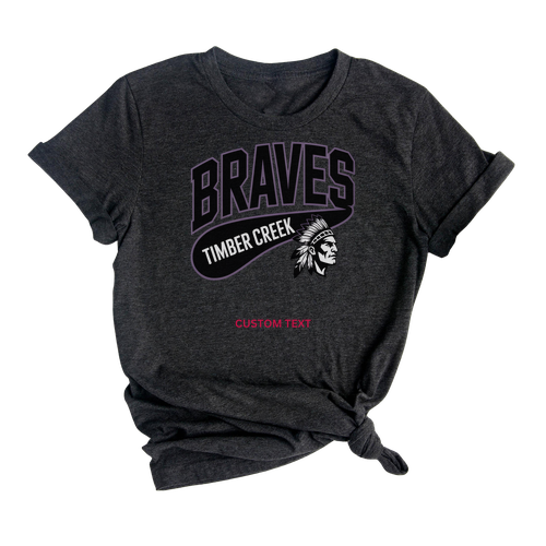 Custom Timber Creek Braves Mascot Vintage T-shirt